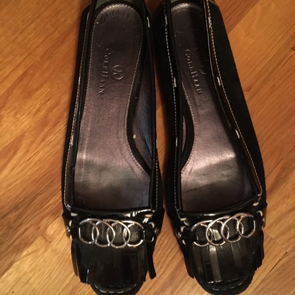 7.5 black Cole Hann flats with silver circles